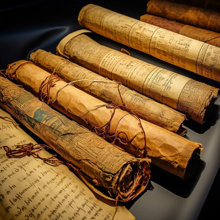 Papiros e símbolos antigos usados como referência do método